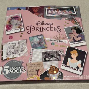 Women's Disney Princess 15 Days of Socks Advent Calendar - New in Box